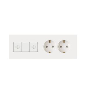제일전기 디노 화이트 통합수구 가로2구 콘센트 8p+블랭크+8p (우)