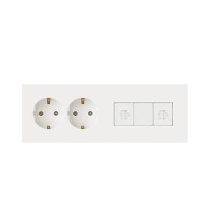 제일전기 디노 화이트 통합수구 가로2구 콘센트 8p+블랭크+8p (좌)