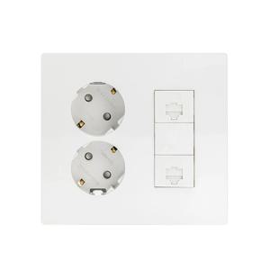 제일전기 디노 화이트 통합수구 2개용 2구콘+8P2구+블랭크1구 (좌)