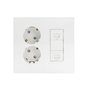 제일전기 디노 화이트 통합수구 2개용 2구콘+8P2구+블랭크1구 (좌)