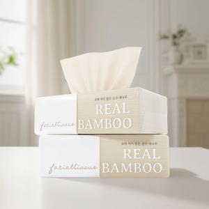 무표백 리얼 뱀부 티슈 3겹 소프트팩 125매, 12개