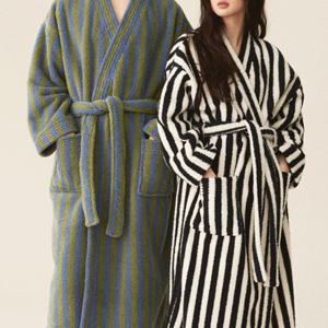 스트라이프 고급 극세사 샤워가운 골프 호텔 목욕 가운 로브 남녀공용 빅사이즈 4colors