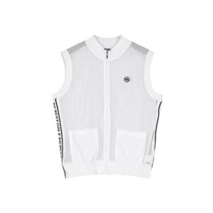 골피아 JB25M301 남성 레터링 포인트 메쉬 집업 베스트 조끼