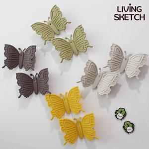 나비 자석 실리콘 냄비손잡이 2P 국내제작 자석 메모 홀더 4colors