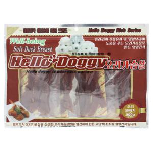 헬로도기 강아지건조간식 강아지대용량간식 사사미 오리꽈배기 300g