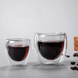 더블 글라스 커피잔 350ml 이중 샷잔 내열유리컵 N938