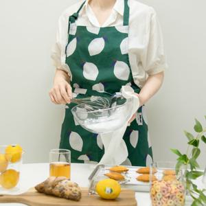 린넨 앞치마 롱&하프 에이프런 메르시프룻 레몬 딥그린 (원피스형)
