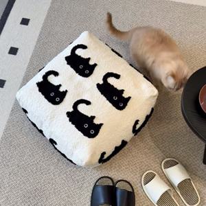 고양이 소파스툴 풋스툴 좌식방석 패브릭 인테리어