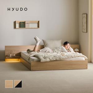 쿠폰가89,000원ㅣ오후의 선유 E0등급 원목형 LED 저상형 호텔 침대 프레임 SS/Q