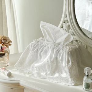 러플 각티슈커버 리본린넨 화이트 예쁜 휴지곽 케이스 인테리어 소품