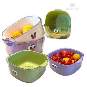 삐죽이 야채 채소 과일 채반 소쿠리 세척볼 다용도 미니 세척바구니