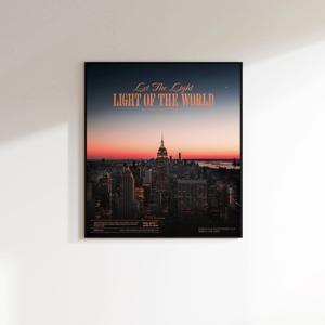 크리스천, 뉴욕 도시 야경 인테리어 기독교포스터 Light of the world
