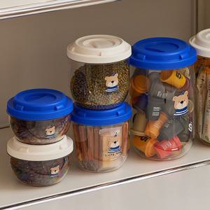 [해외] 북유럽 곰돌이 밀폐 캡슐커피 보관함 사탕 간식 수납함 3P세트 2colors