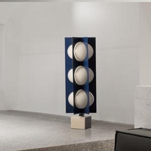 [해외]스탠드 블루 테이블 램프 사각 거실 포인트 조명 장스탠드