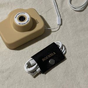 사피아노 이어폰 줄감개 3개입 멀티탭 컴퓨터 USB 충전기 케이블 선정리 이니셜 가죽 홀더