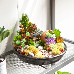 고슴도치 옹기 하우스 수반&테이블 장식set 15cm 인테리어 조화
