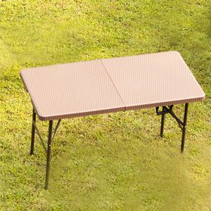 카라멜 라탄 야외 접이식 2단 테이블 120