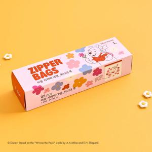 디즈니 푸우 이중지퍼백 대 27x28 25매