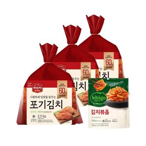 하선정 국산 포기김치 2.5kg x3개+김치볶음 150g x1개
