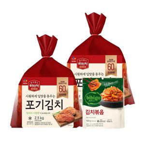 하선정 국산 포기김치 2.5kg x2개+김치볶음 150g x1개