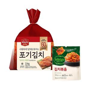 하선정 국산 포기김치 3kg x1개+김치볶음 150g x1개