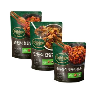 비비고 춘천 철판닭갈비400g x1+간장찜닭700g x1+쭈꾸미볶음355g x1