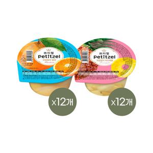 쁘띠첼 푸딩 과일젤리 밀감 210g x12개+파인애플 210g x12개