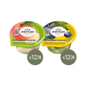 쁘띠첼 푸딩 과일젤리 복숭아 210g x12개+포도 210g x12개