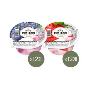 쁘띠첼 푸딩 요거트젤리 블루베리 210g x12개+딸기 210g x12개