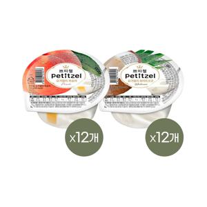 쁘띠첼 푸딩 요거트젤리 복숭아 210g x12개+화이트코코 210g x12개