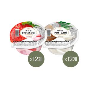 쁘띠첼 푸딩 요거트젤리 딸기 210g x12개+화이트코코 210g x12개