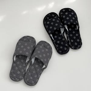 모노카본패턴 3중쿠션 면 슬리퍼 면 실내화 층간소음 실내화 거실화 패브릭 슬리퍼 룸슈즈