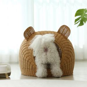 케이브 라탄 펫하우스 (방석증정) 고양이 강아지 숨숨집 침대 방석 반려동물 펫가구