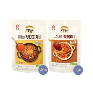 다담 부대찌개양념 130g x10개+떡볶이양념 150g x5개