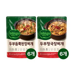 비비고 두부된장찌개 460g x6개+두부청국장찌개 460g x6개