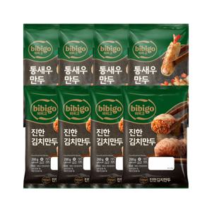 비비고 통새우만두 200g x4개+진한김치만두 200g x4개
