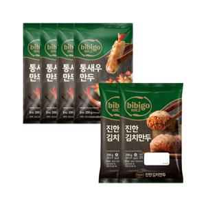 비비고 통새우만두 200g x4개+진한김치만두 200g x2개