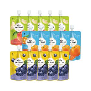 쁘띠첼 워터젤리 130ml x15개(포도 5개+오렌지 5개+복숭아 5개)