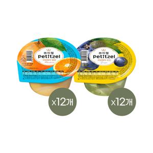 쁘띠첼 푸딩 과일젤리 밀감 210g x12개+포도 210g x12개