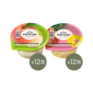 쁘띠첼 푸딩 과일젤리 복숭아 210g x12개+파인애플 210g x12개