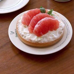 프렌치 레터링 도자기 접시 6/7인치 홈카페 브런치 접시