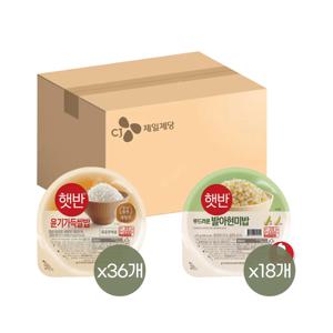 햇반 윤기가득 쌀밥 210g x36개+발아현미밥 210g x18개