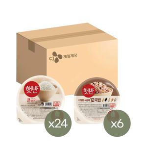 햇반 큰공기 300g x24개+12곡밥 210g x6개
