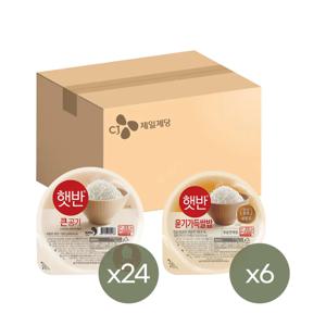 햇반 큰공기 300g x24개+윤기가득 쌀밥 210g x6개