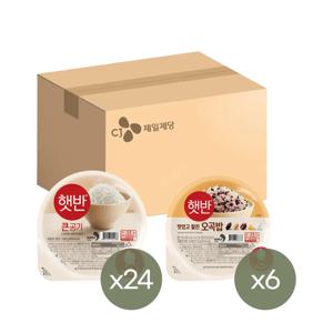 햇반 큰공기 300g x24개+오곡밥 210g x6개