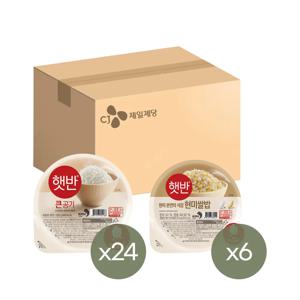 햇반 큰공기 300g x24개+현미쌀밥 210g x6개
