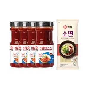 백설 만능 면 비빔용 소스 890g x4개+백설 소면 900g x1개
