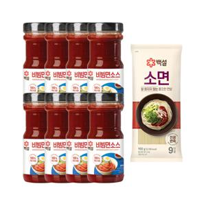 백설 만능 면 비빔용 소스 890g x8개+백설 소면 900g x1개