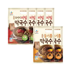 CJ 시원한 동치미 비빔 막국수 484.4g x4개+고소한 들기름 막국수 356g x2개