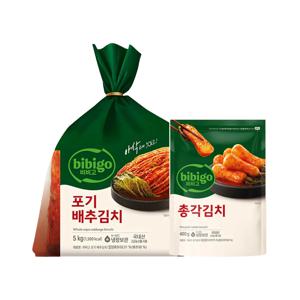 비비고 포기배추김치 5kg x1개+총각김치 400g x1개